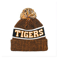 Bonnet en laine 100% avec pompon, personnalisé en usine, broderie de logo animal, logo d'équipe, chaud pour l'hiver, tricoté, décontracté, sport, voyage