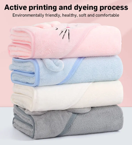 Chất lượng cao cotton hữu cơ hấp thụ nước dày trùm đầu khăn cô gái cậu bé Poncho Toddler trẻ em bé khăn tắm - Product Image 6