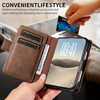 Étui portefeuille en cuir premium pour iPhone Duo avec boucle magnétique, porte-cartes et support rabattable
