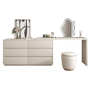 Coiffeuse Ménage chambre moderne simple seau armoire une table de maquillage crème vent petit appartement rétractable - Product Image 2