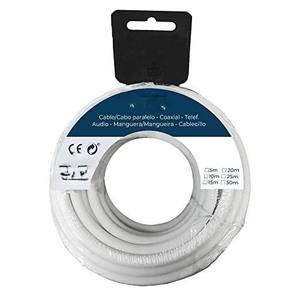 Câble parallèle 2x0,50 mm blanc 50 m pour audio, idéal pour les connexions sonores et la distribution de signal. - Product Image 1
