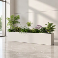 Jardinière d'extérieur en fer forgé, combinaison de bacs rectangulaires et carrés, personnalisable, moderne et minimaliste