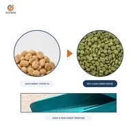 Machine à décortiquer les grains de café Guteda 150, décorticage en une seule passe, taux de pelage de 98 %, 100-200 kg/h, décharge directe des grains verts, usine