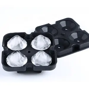 Best Selling Food Grade BPA Free Reusable Silicone Whisky Ice Cube Maker with Lid for Drinks Diamond Ice Cube Mold Tray