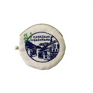 Cartera Pequeña Vintage Hung Le con Cierre de Cremallera, Unisex, Forro de Algodón Bordado a Mano, Material Principal de Lino, Organizador de Dinero - Product Image 1