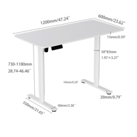 PRORIALS Bureau debout moderne, durable et ergonomique pour studio d'art et de peinture à domicile, à moteur unique, résistant à l'inclinaison et à levage fluide