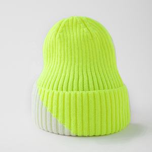 หมวกไหมพรมอะคริลิคถักลายริบบ์ สีสันตัดกัน หนานุ่ม ยืดหยุ่น สำหรับฤดูใบไม้ร่วงและฤดูหนาว ให้ความอบอุ่น สไตล์สแล็คชี่ สำหรับผู้ชายและผู้หญิง - Product Image 5