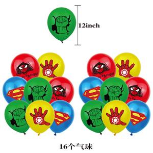 Vente en gros Aven gers Super-Héros Thème Joyeux Anniversaire Décoration de Fête Ballon Bannière Falg Gâteau Topper latex Globos Ballons Sets - Product Image 5