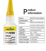 Colle spéciale TPU 9416 1600cps Viscosité pour collage TPU et métal 20g Liquide Câble de données Produits électroniques
