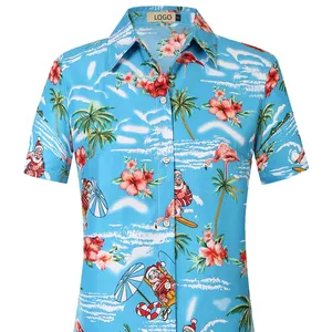 Özel kadın kısa kollu Flamingo çiçek sevimli baskı düğme aşağı bluz hawaii Casual gömlek Tops