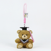 Porte-clés en peluche ours de graduation avec mini toque de diplômé, pendentif de sac en peluche, cadeau de remise de diplôme