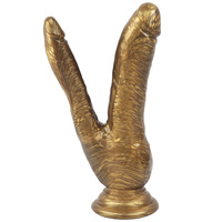 Dildo double en silicone souple argenté à motif fluide, étanche, pour masturbation féminine, grande et petite taille, produits pour adultes