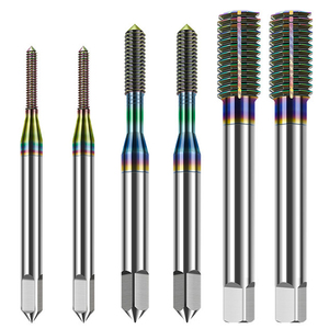 Tarauds hélicoïdaux de haute précision <span class=keywords><strong>M10x1</strong></span>, M1, M2, M3, M4, colorés, en HSS, à profilage par roulement, avec revêtement DLC pour l'aluminium - Product Image 1