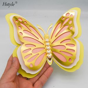 Autocollants muraux en forme de papillon 3D de grande taille, bricolage, 4 couches, murale de papillons, décoration murale pour mariage, festival, chambre de filles, SD088L - Product Image 6