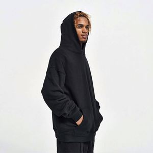 Sweat à capuche uni 100% coton de haute qualité, en molleton épais et lourd, coupe oversize à épaules tombantes, personnalisable - Product Image 2