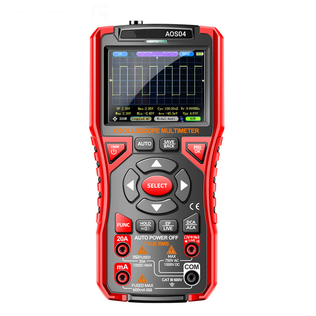 AOS04 Color Screen Digital Oscilloscope Handheld Portable Oscilloscope Multi-functional Two-in-one Multimeter