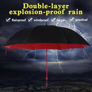 Super <b>Large</b> Full Glass Fiber Cloth Semi-Automatic <b>Umbrella</b> Storm-Resistant Business/Personal Use Dual Purpose Portable Logo - Product Image 2
