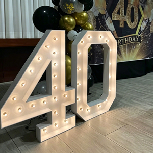 Letrero Digital Iluminado, 90 LED, Iluminación Decorativa para Fiestas en Interiores, Luz Blanca Cálida Acrílica, 3500K, Alimentación CA - Product Image 3