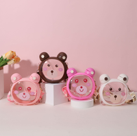 Nouvelle gourde portable en plastique de 500 ml avec paille, motif dessin animé mignon, pour enfants à l'école