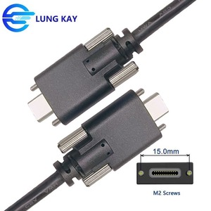 Lung Kay <b>USB</b> 3.1 Type C Data <b>Cable</b> 15mm M2 Screws Fast <b>Charging</b> Copper Wire Black - Product Image 1