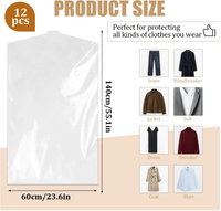 Couvre-vêtements en plastique transparent Nettoyage à sec Sacs de vêtement anti-poussière suspendus pour magasins de vêtements