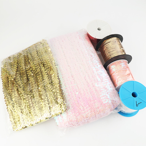 Factory Custom Colorful Elastic Stretch <strong>Sequin</strong> Braid Trimmings <strong>Sequin</strong> <strong>Ribbon</strong> Sew for Clothing Trim Shining Lace Garment - Product Image 4