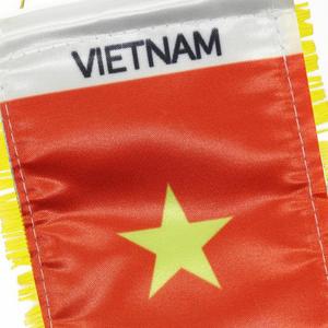 Custom VIETNAM Satin Pennant Flag Car Mini Flag <b>Banner</b> with Yellow Tassels - Product Image 4