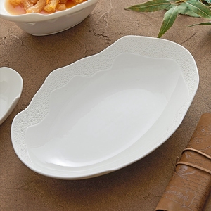 Assiette en céramique blanche Plats froids irréguliers Poisson Dessert Salade Soupe Purée Fruits <span class=keywords><strong>de</strong></span> <span class=keywords><strong>Mer</strong></span> <span class=keywords><strong>Plateau</strong></span> <span class=keywords><strong>de</strong></span> Service Buffet Restaurant Vaisselle - Product Image 3