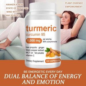 Complément de Curcuma et Curcumine 95% en Capsules avec Vitamine C, <span class=keywords><strong>Propolis</strong></span> d'Abeille, Gingembre, Poivre Noir et Huile MCT en Poudre – 120 Gélules - Product Image 3