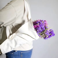 Sac fourre-tout élégant en toile personnalisé avec logo pour bouquets de fleurs, pochette florale réutilisable pour mariages et cadeaux