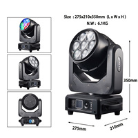 4 unidades Mini 7*40W RGBW 4 en 1 Luz de cabeza móvil LED con efecto Beam Wash Zoom Bye Eye, control de punto, iluminación de escenario y Flight Case