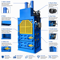 Presse à balles verticale robuste avec système de pressage hydraulique automatique PLC pour le recyclage des déchets de carton et de plastique