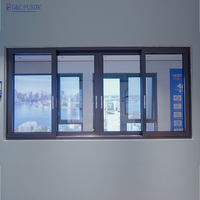 Ventana Corredera de Aluminio con Doble Acristalamiento y Aislamiento Térmico para Villa, Fuson, Gran Venta, Ventana Corredera de Aleación de Aluminio con Aislamiento Acústico