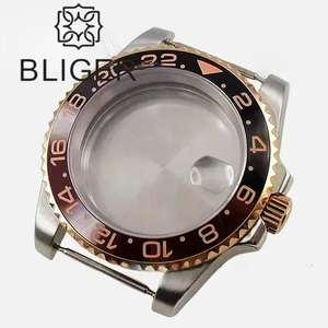 Bliger 40mm thép không gỉ rootbeer trường hợp đồng hồ <span class=keywords><strong>bezel</strong></span> Jubilee dây đeo Sapphire kính gốm <span class=keywords><strong>bezel</strong></span> nh34 nh35a nh36 bộ phận đồng hồ - Product Image 3