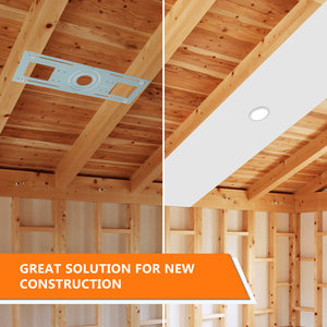 Disponibilità USA: Placche di Montaggio Piatte Rotonde Sottili da 3'', 4'', 6'' per Faretti da Incasso, per Nuova Costruzione, Staffe per Faretti - Product Image 2