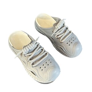 Huari Thick-Soled Sandals Men <b>Closed</b>-<b>Toe</b> Lace-Up Hollow EVA Outsole Breathable Beach Shoes 3cm <b>Heel</b> Platform Style - Product Image 5