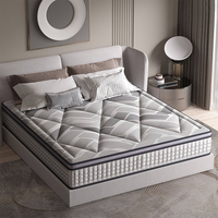 Matelas à ressorts ensachés antidérapant et ignifuge au design moderne, emballé en rouleau, pour chambre à coucher, épaisseur 25 cm, vente en gros