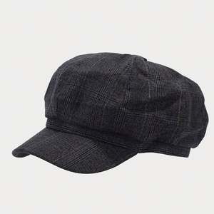 Gorra de Estilo Británico Retro a Cuadros para Mujer, Gorra de Moda Casual con Visera Corta, Gorra de Lona para Exteriores - Product Image 3