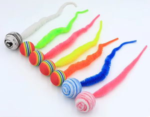 Mainan gerakan interaktif hewan peliharaan kebosanan mainan kucing hiburan diri baru bola pelangi gaya Linen ramah lingkungan Modern - Product Image 5