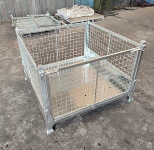 Gaiola de Armazenamento em Aço Galvanizado para Logística de Armazém, Armazenamento em Grande Escala com Estrutura Dobrável Resistente e Empilhável - Product Image 2