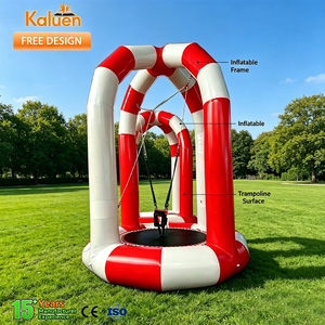Hoogwaardige opblaasbare bungee jump <span class=keywords><strong>trampoline</strong></span> voor volwassenen met duurzaam PVC zeil, buiten, voor één persoon, opblaasbaar kasteel - Product Image 1