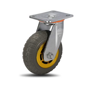 Roulettes universelles silencieuses industrielles 125 mm en caoutchouc dur, roulettes de chariot à roulettes avec noyau en PP, roulettes pivotantes robustes - Product Image 1