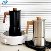 Cafetière italienne grande en acier inoxydable 18/8 pour induction, type Moka, pour expresso