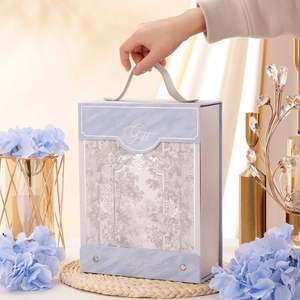 Caja de Regalo de Terciopelo Avanzado Castle para Bodas, San Valentín, Navidad, en Color Gris, con Forro de Franela y Otros Usos - Product Image 3