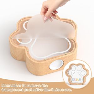Hucha de madera con forma de pata de gato y tapa de acrílico, caja de dinero de madera maciza para niños de 5 a 7 años - Product Image 3