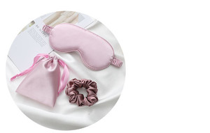 Masque de sommeil en satin et soie, ensemble de masques oculaires soyeux pliables, cache-yeux occultant, pochette et chouchou inclus, idéal pour mariage, voyage en avion, cadeau - Product Image 4