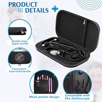 Étui de transport pour stéthoscope d'infirmière, personnalisé, durable, portable, étanche, en EVA rigide, avec fermeture éclair simple, couleur et logo personnalisés