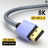 Cable DisplayPort 1.4 de Alta Velocidad, Trenzado de Nailon, Compatible con HDR-8K 60Hz 4K 120Hz, Longitudes de 3m 2m 1m para Proyector y Audio
