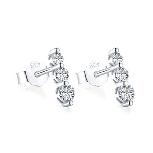 Dylam 18K Gold Plated Hearts & Arrows Simulated Diamond Ear Crawler Cuff Earrings Hypoallergenic Stud Ear Climber Jackets