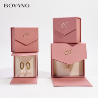Boyang Boîtes à Bijoux d'Emballage en Papier, Design Unique et Personnalisé pour Colliers, Boucles d'Oreilles et Bagues
